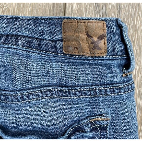American Eagle Outfitters Boys Jean Stretch Button Fly Women’s Size 4 Regular - Picture 6 of 10